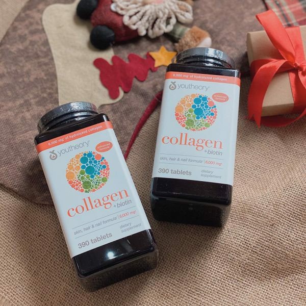 Viên Uống Bổ Sung Collagen Youtheory Biotin Mỹ Viên Uống Đẹp Da 390 viên