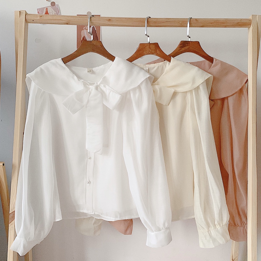 [ẢNH THẬT] - Áo sơ mi tiểu thư ulzzang cổ thuỷ thủ cúc ngọc- SM29 - jannahouse