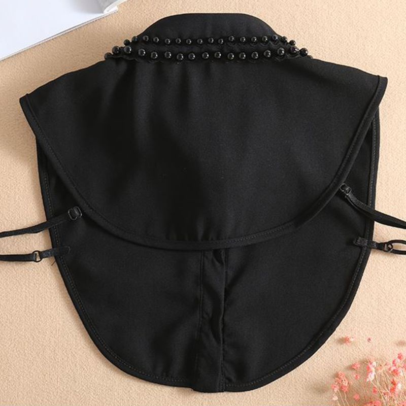 Cổ Áo Sơ Mi Chiffon Đính Ngọc Trai Giả Thời Trang Cho Nữ