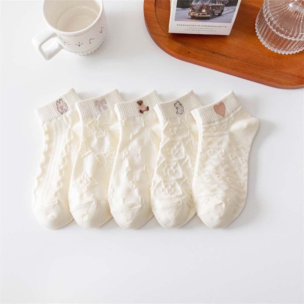 Vớ Cotton Cổ Thấp In Họa Tiết Mèo/ Thỏ Dễ Thương Vui Nhộn Thời Trang Cho Nữ