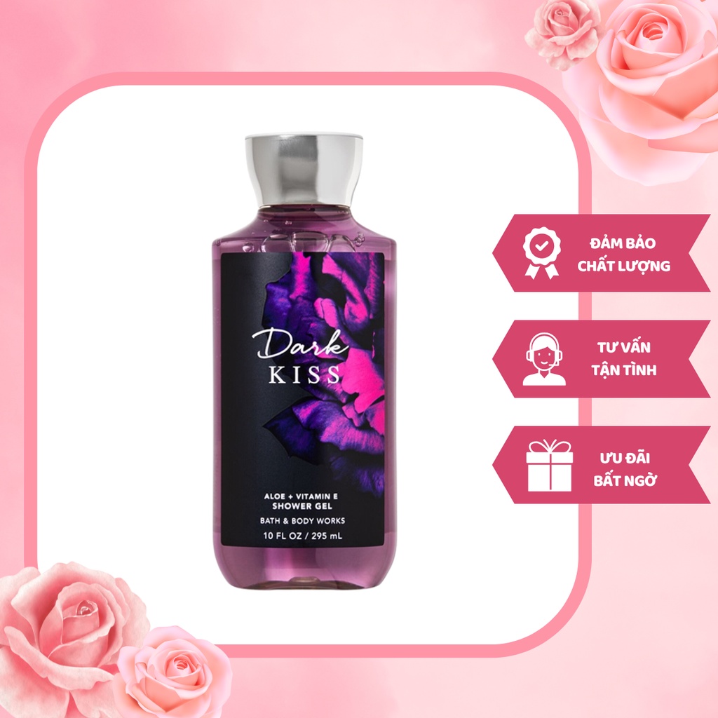 Gel Tắm Bath & Body Works Dark Kiss Hương Thơm Hoa Cỏ Cùng Trái Cây Nồng Nàn Tươi Mát 295ml