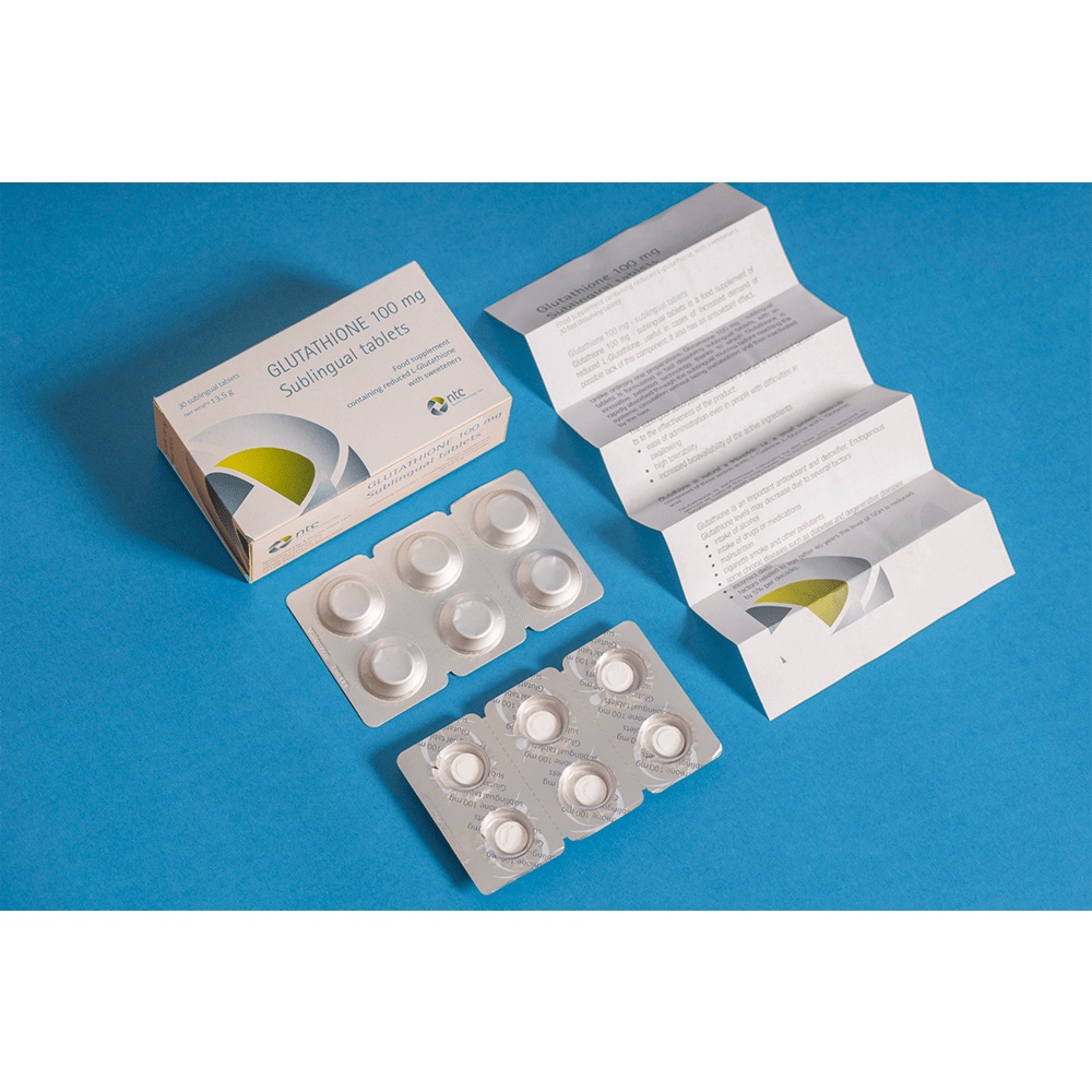 Viên Ngậm Trắng Da Dưới Lưỡi Glutathione 100mg - Nhập Khẩu Italy