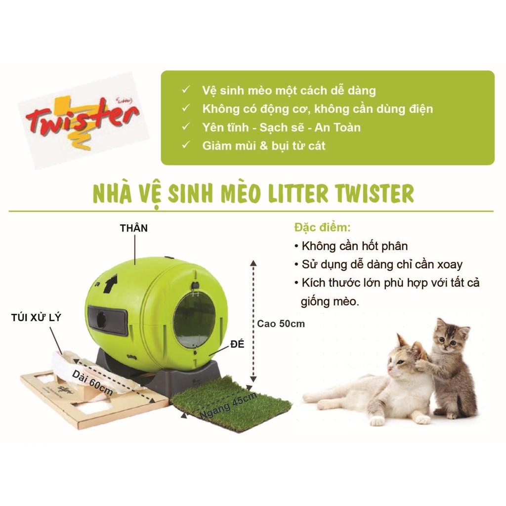 Nhà vệ sinh mèo Litter Twister