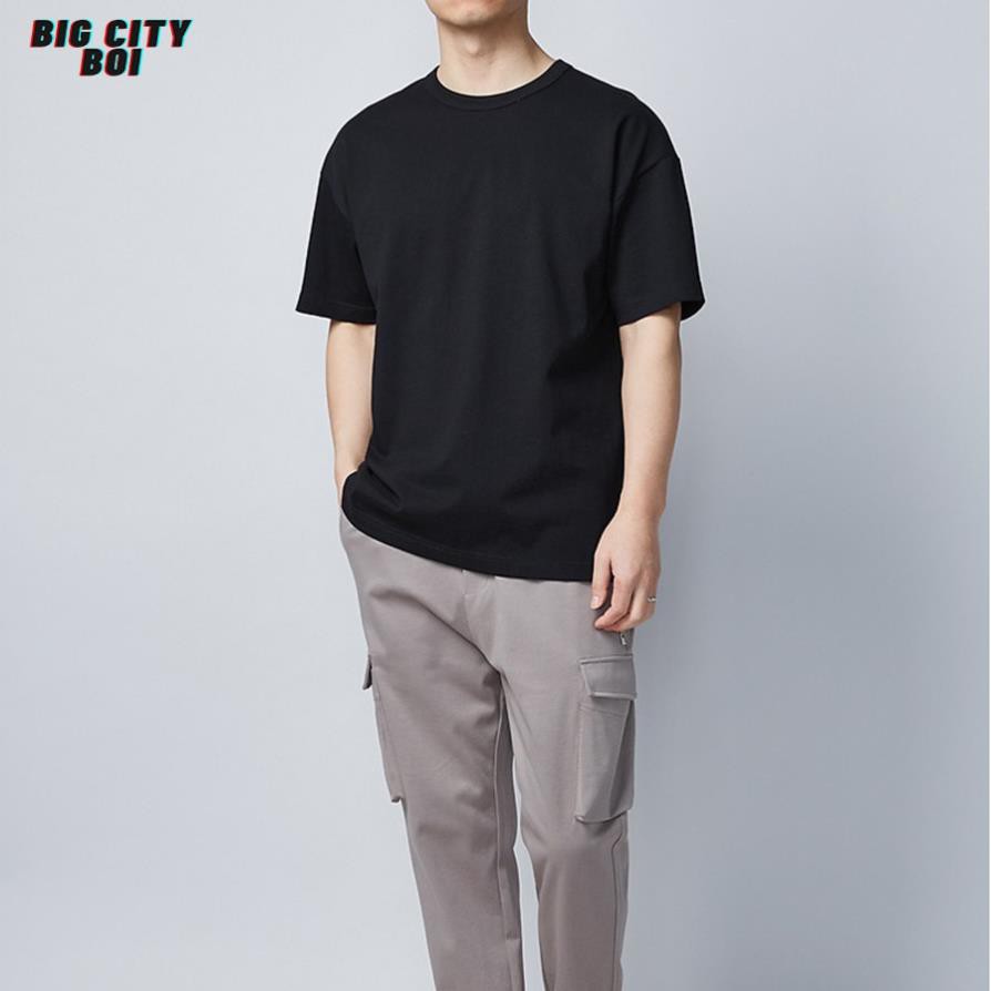 Áo thun nam trơn tay ngắn,cổ tròn dáng unisex tay ngắn Basic Tee phông trơn-Big City Boi [Shop mới bán hòa vốn] 💕