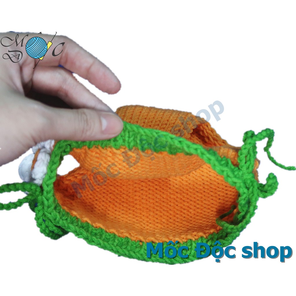 [Hỏa tốc HCM] Đồ bơi bikini len cho bé gái sơ sinh - 1 tuổi - trái cam