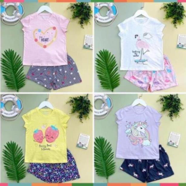 Đồ bộ thun bé gái, đồ bộ trẻ em chất cotton, có nhiều màu, size 4-14 tuổi - BONGKIDS