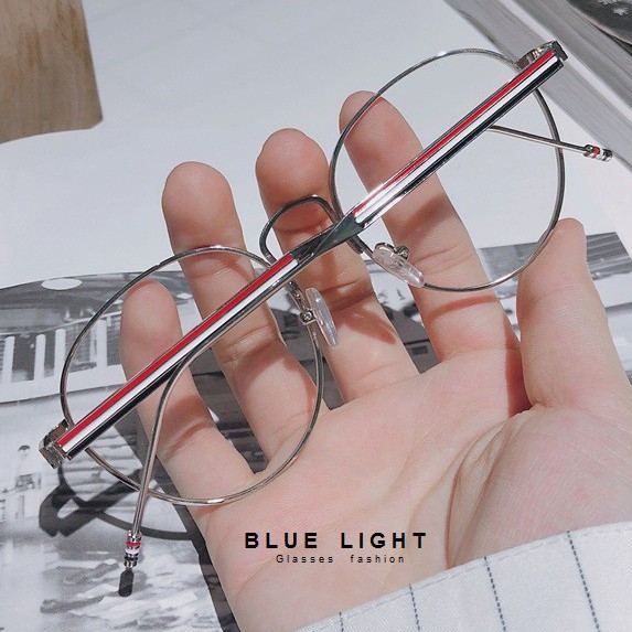 Kính Giả Cận, Gọng Kính Cận Nam Nữ Mắt Tròn Thome Browne Đen, Bạc Không Độ Hàn Quốc - BLUE LIGHT SHOP