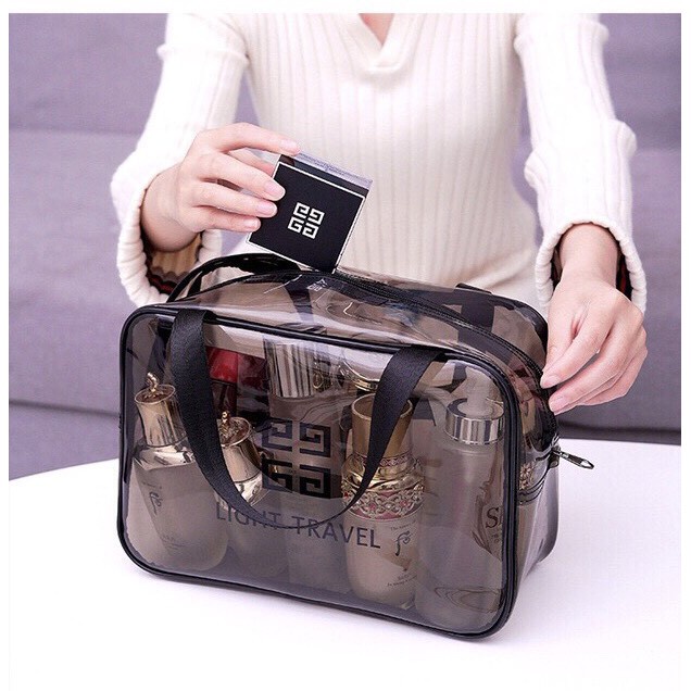 Set 3 Túi] Túi Đựng Mỹ Phẩm Trong Suốt Chống Thấm Nước Đa Dạng Kích Thước Đi Biển Đi Bơi Tiện Lợi Du Lịch