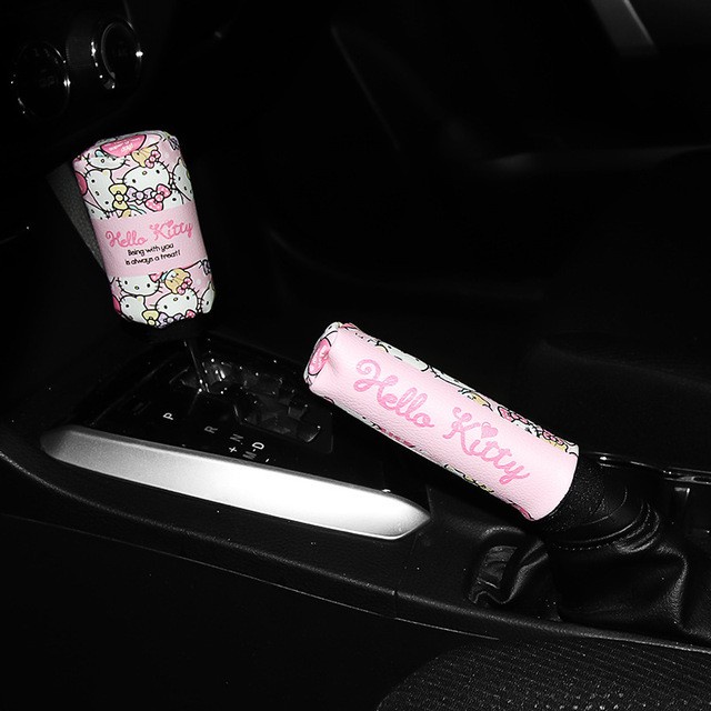 Vỏ Bọc Vô Lăng Xe Hơi Hình Mèo Hello Kitty Bằng Cao Su Tự Nhiên Thoáng Khí
