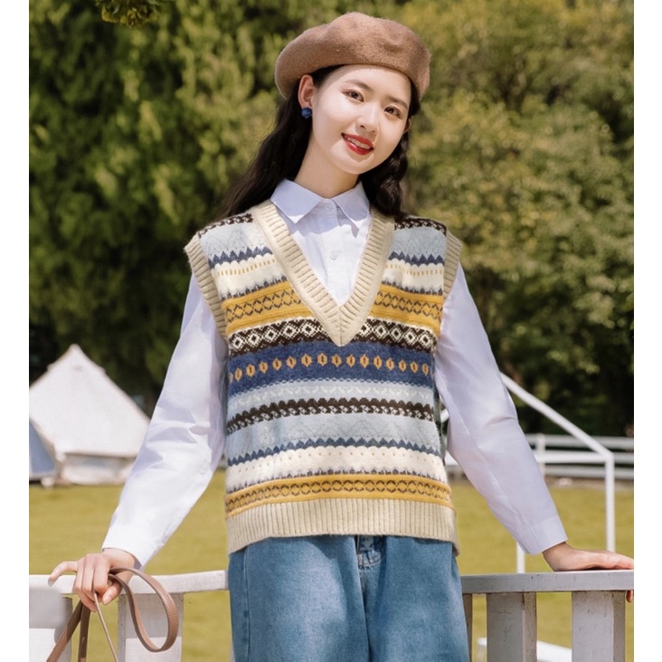 ÁO GHI LÊ MỎNG thu đông hoạ tiết bohochic len móc cô gái Hàn Quốc ulzzang khoác ngoài lenvintage | BigBuy360 - bigbuy360.vn