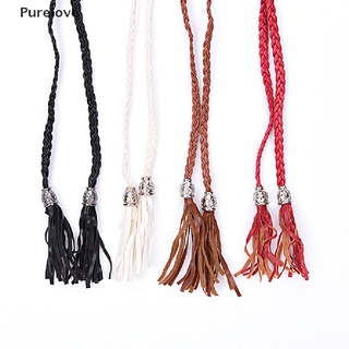Thắt Lưng Da PU Bện Phối Tua Rua Đơn Giản Phong Cách Boho Cho Nữ