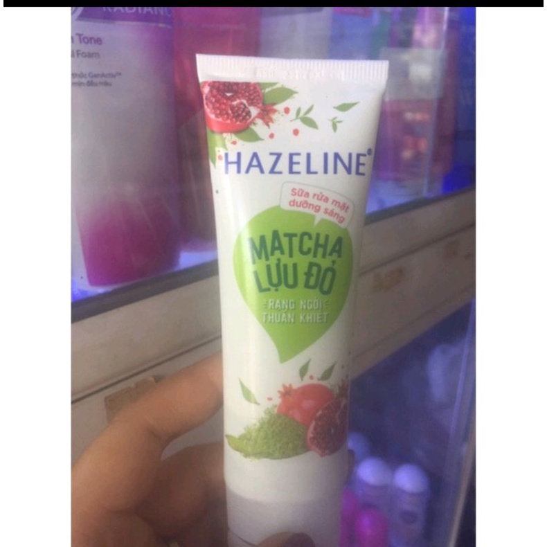 SỮA RỬA MẶT DƯỠNG SÁNG DA HAZELINE MATCHA - LỰU ĐỎ