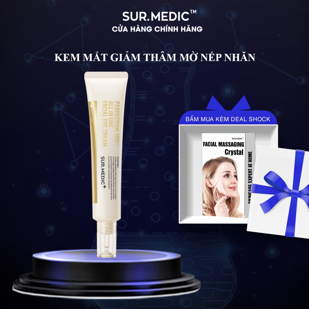 Kem Giảm Thâm Mắt Xoá Mờ Nếp Nhăn SURMEDIC Perfection 100tm All In One Facial Eye Cream 35ml