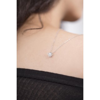 Dây Chuyền Bạc Blue Peach Four Leaf DC003