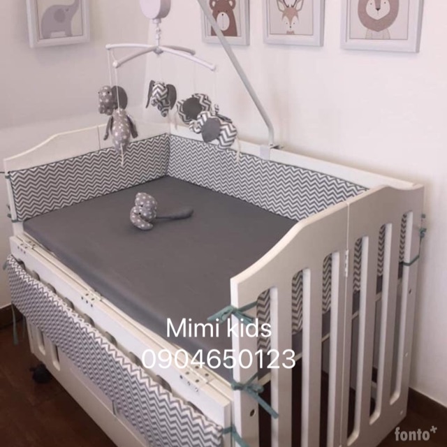 Bộ quây cũi và drap nệm cũi