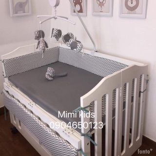 Bộ quây cũi và drap nệm cũi