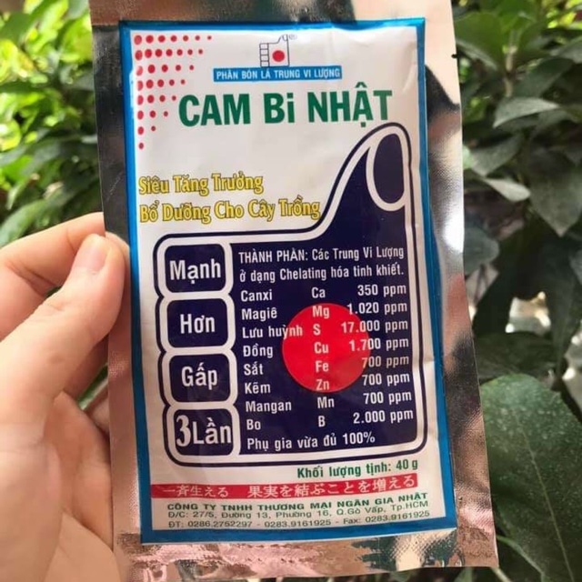 Cam bi nhật bổ sung vi lượng cho cây gói 40gr