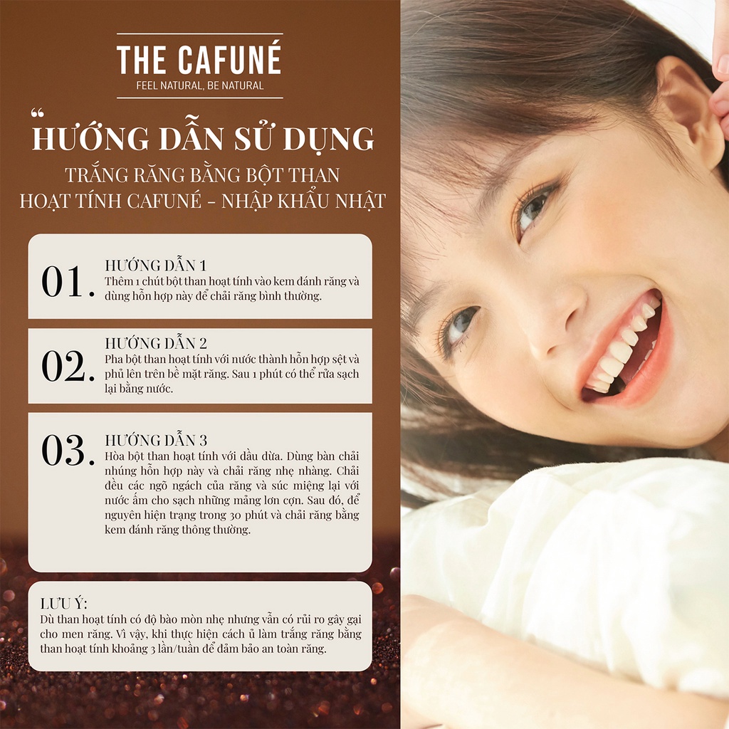 Bột than tre hoạt tính làm trắng răng Nhật Bản Cafuné 120g - Timeduo.vn Mỹ phẩm chính hãng