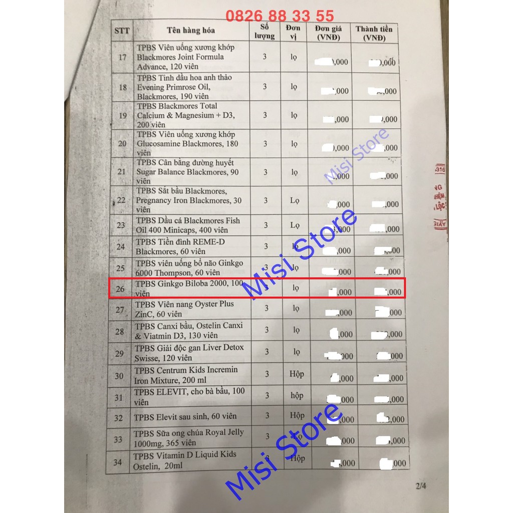 (Tem Chemist) Ginkgo Biloba 2000 Healthy Care, Viên uống bổ não, Lọ 100 viên | Thế Giới Skin Care