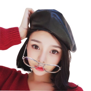 Mũ nồi da đen HÌNH THẬT CLIP THẬT leather beret