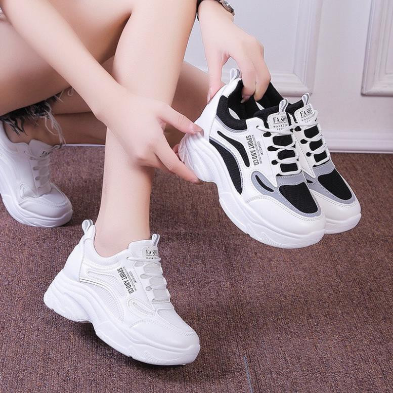 Giày thể thao nữ độn đế 4 cm siêu cao ulzzang sneaker nữ