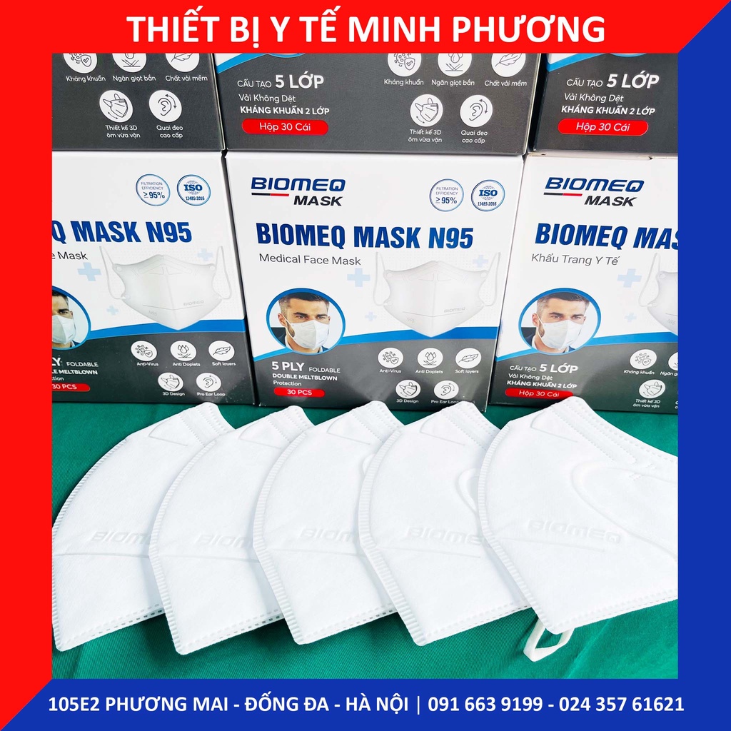 Khẩu trang trắng 5 lớp N95 BIOMEQ