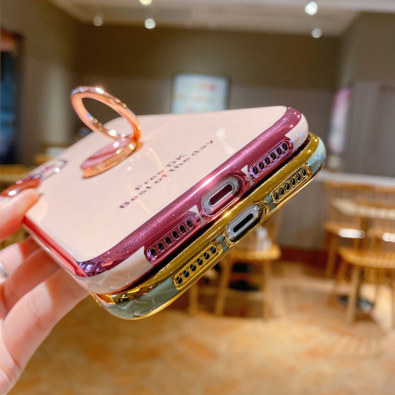 Ốp điện thoại silicon dẻo mạ màu kèm giá đỡ cho Redmi 9A Note 10 5G 10S 9S 9 8 Pro 4G 9T 9A 8T 11 11S Mi 11T 11 Lite