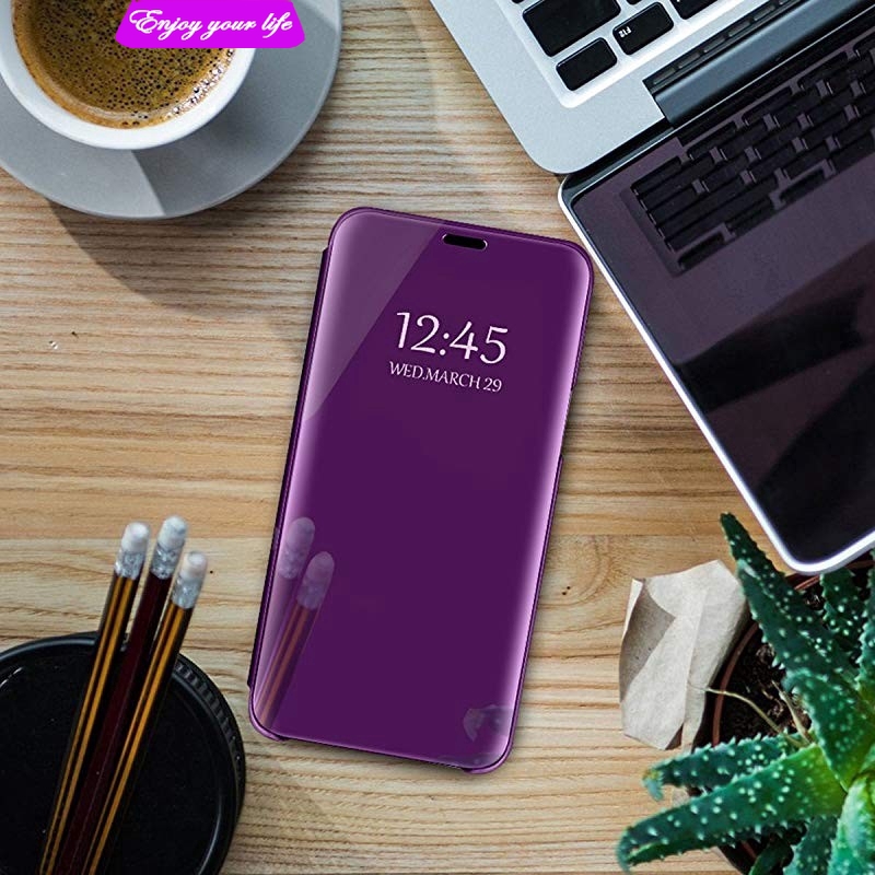 Ốp điện thoại có nắp gập thiế kế tráng gương thời trang cho Samsung Galaxy A10 A20 A30 A40 A50 A70 A8S | BigBuy360 - bigbuy360.vn