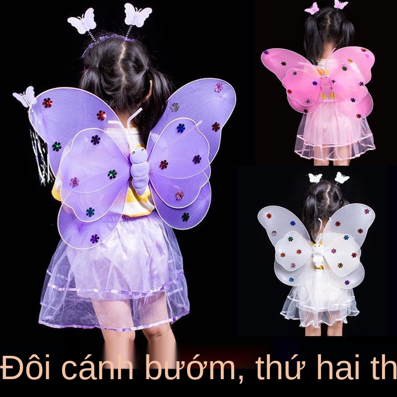 ❀Đôi cánh bướm thiên thần phát sáng Đồ chơi của cô bé Bộ đồ chơi Magic Wand Đồ chơi cho ngày lễ thiếu nhi Đạo cụ trang p