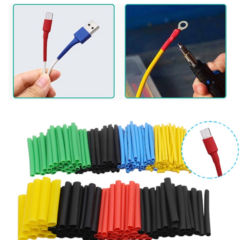 Set 530 ống co nhiệt polyolefin bọc quấn dây cáp dây điện nhiều loại