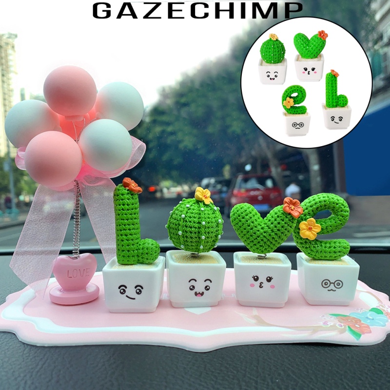 Set 4 Cây Xương Rồng Giả Mini Trang Trí Xe Hơi