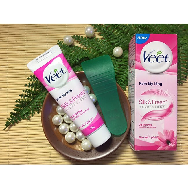 KEM TẨY LÔNG VEET SILK &amp; FRESH TECHNOLOGY NORMAL SKIN 100ML (HỒNG) CHÍNH HÃNG - 8301