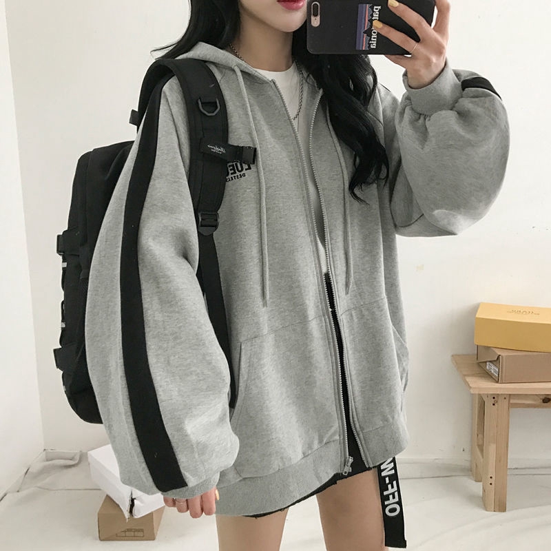 Áo Hoodie tay dài thời trang trẻ trung 171065Áo khoác thun mỏng có mũ trùm đầu phong cách thời trang Harajuku