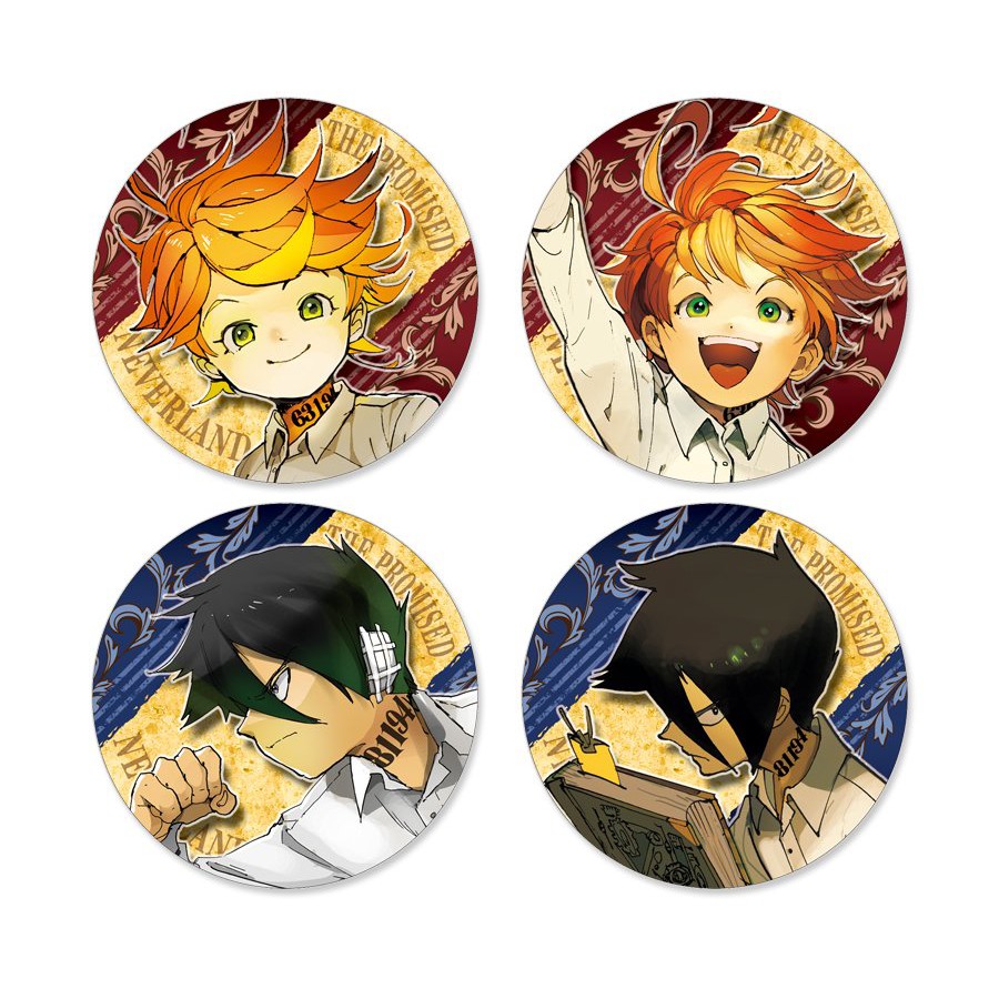 (1c) Huy hiệu cài áo in hình MIỀN ĐẤT HỨA THE PROMISED NEVERLAND anime chibi quà tặng xinh xắn