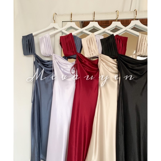 Đầm lụa trễ vai, đổ lưng cao cấp | BigBuy360 - bigbuy360.vn