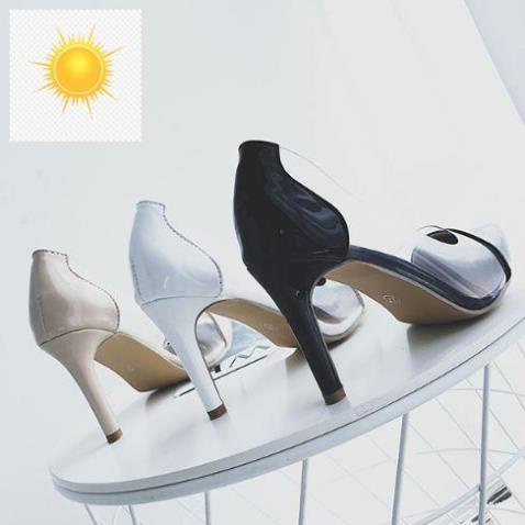 🛍️️🛒 Giày cao gót 8 phân - vách giày trong, mũi nhọn, gót nhọn màu be, trắng, đen T07195 🛍️️🛒