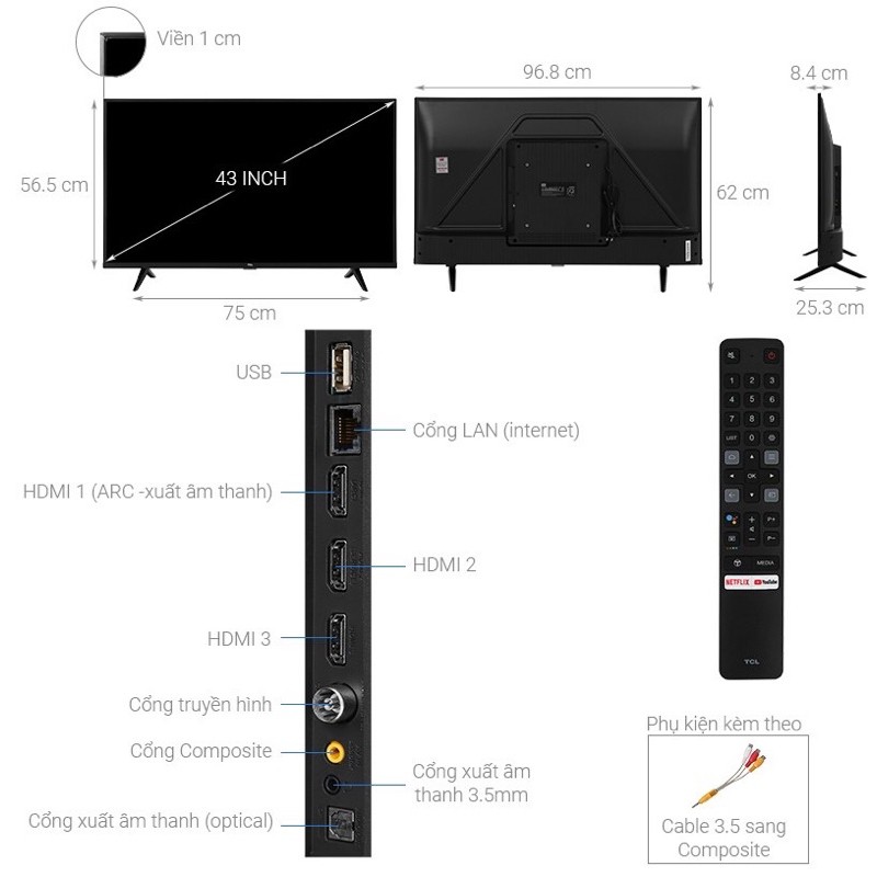 Androi Tivi TLC 43inch  43P615