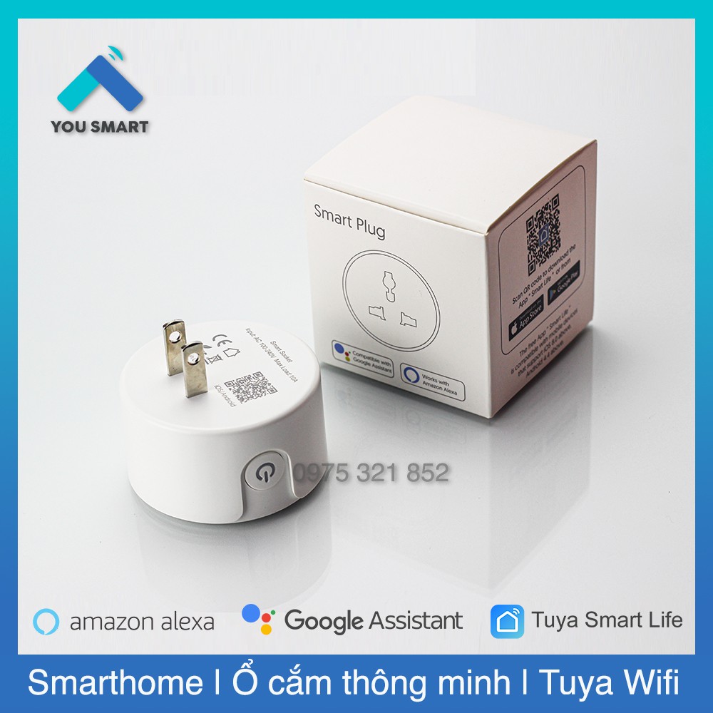 [Đo Điện Năng] Ổ cắm Wifi Tuya 4 Cổng độc lập 4 USB điều khiển bằng điện thoại và giọng nói