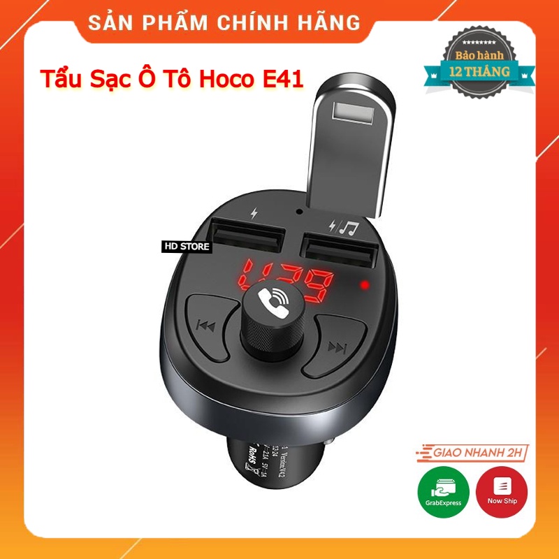 Tẩu Sạc Xe Hơi Hoco E41 Có 2 Cổng USB Hàng Chính Hãng. Tẩu Sạc Đa Năng Phát Nhạc Trên Ô Tô, Độ Bền Cao, Dễ Sử Dụng
