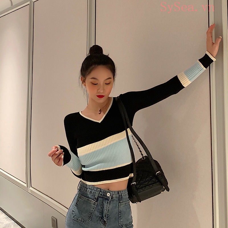 Áo tay dài cổ chữ V thời trang quyến rũ dành cho nữ