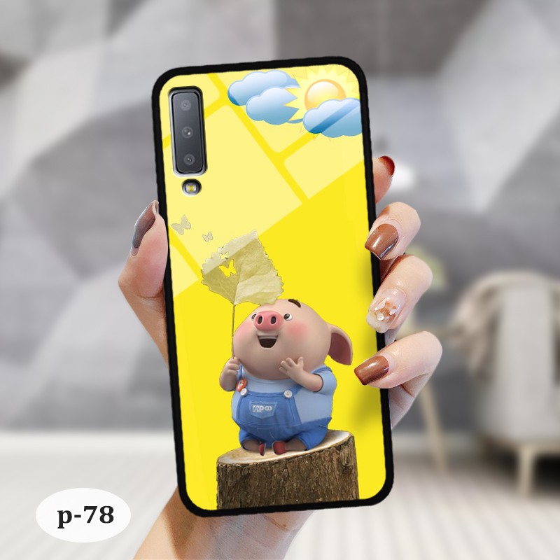 [Mã ELORDER5 giảm 10K đơn 20K] Ốp kính in hình cute Samsung Galaxy A7 2018