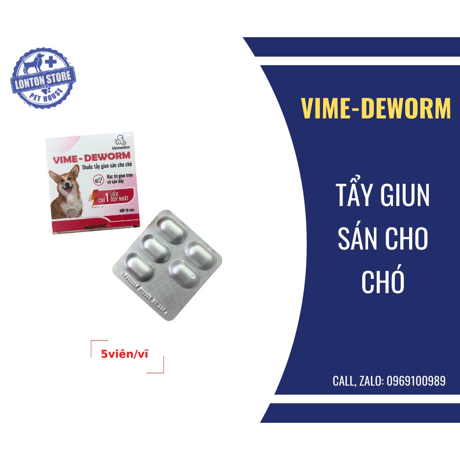 [GIÁ LẺ] VEMEDIM Vime Deworm dạng viên tiêu diệt và phòng giun sán cho chó (chỉ 1 liều). Vemedim &amp; Lonton store