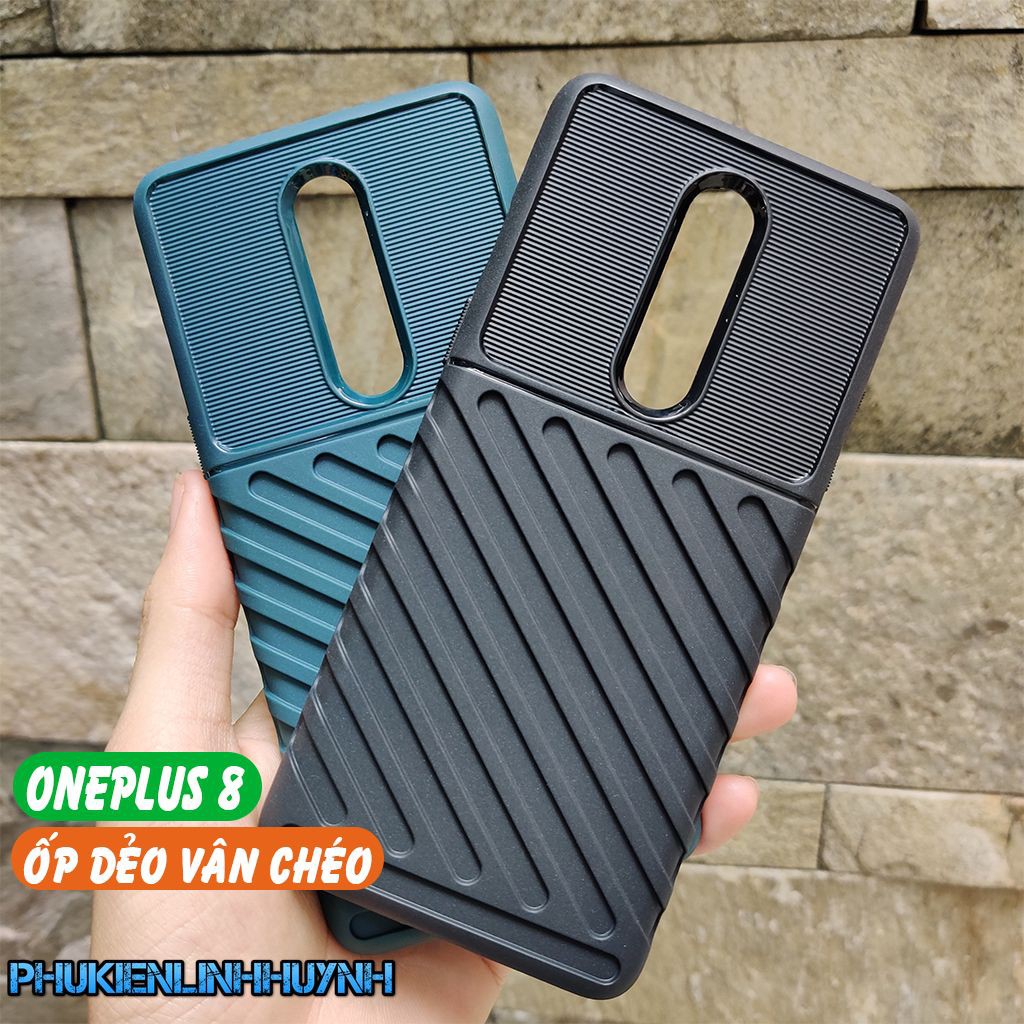 OnePlus 8_Ốp lưng vân chéo cao su chống sốc