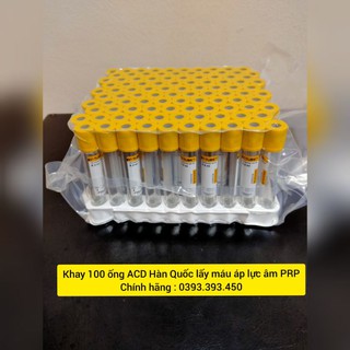 Khay 100 ống ACD Hàn Quốc lấy máu áp lực âm PRP ( V-TUBE)