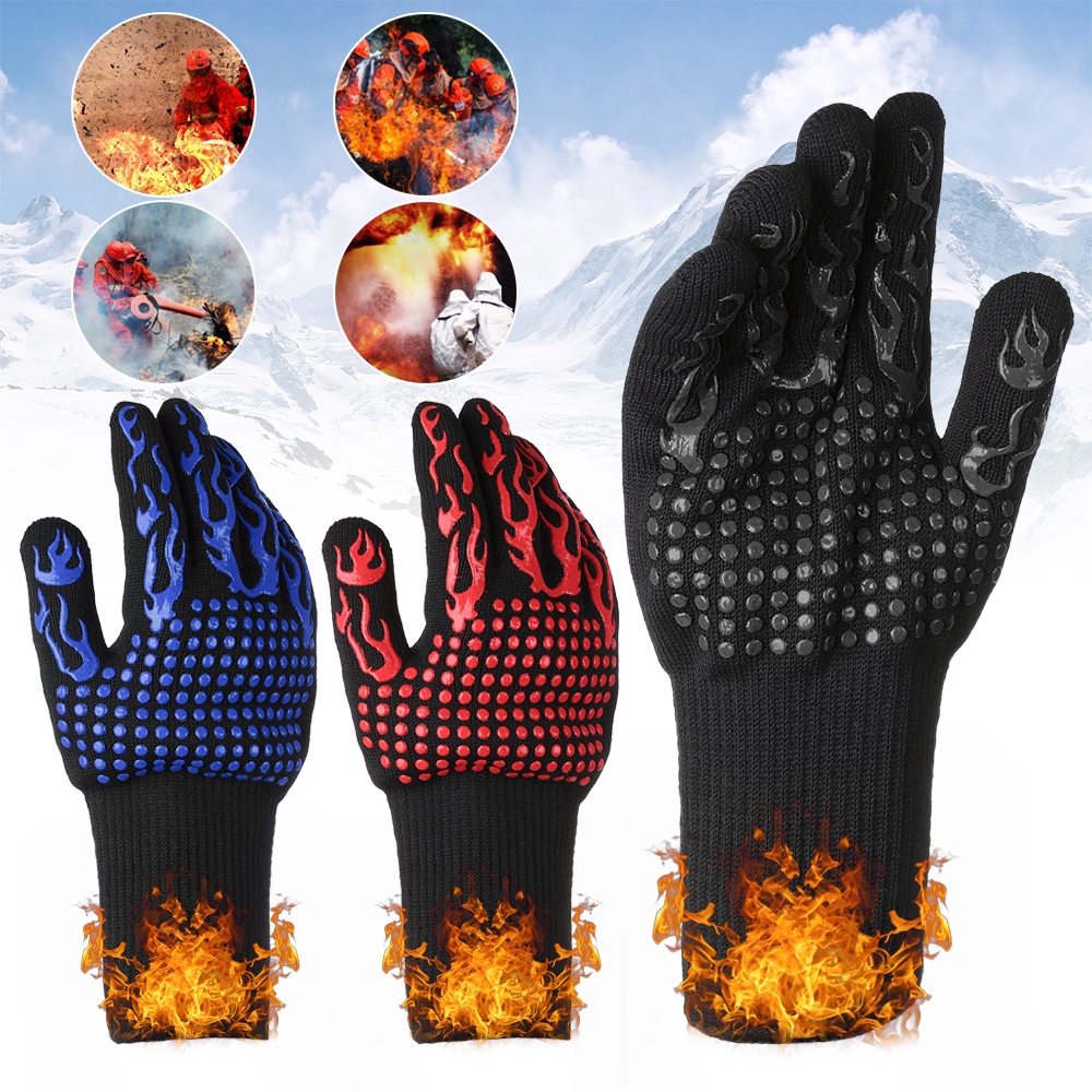 Găng Tay Cotton Chịu Nhiệt 800 Độ Chống Cháy Nổ Dùng Trong Nướng BBQ