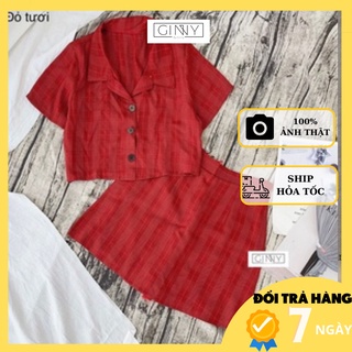 Set Chân Váy Caro Áo Croptop TH043 GINNY