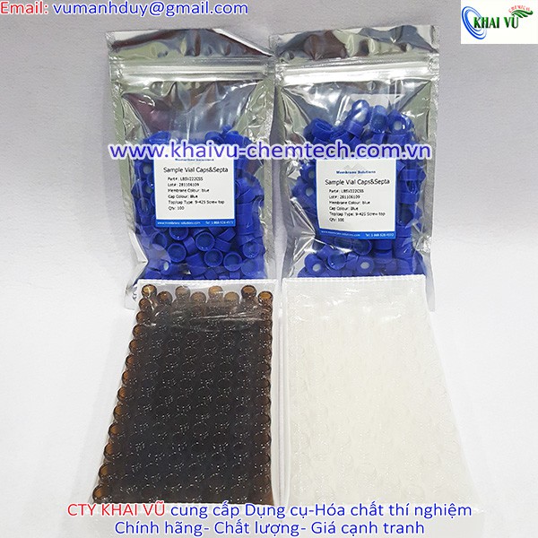 Combo 100 chai thủy tinh Vial Nâu - Trắng 2ml kèm Nắp vặn dùng đựng mẫu sắc ký HPLC hãng Membrane Solution Mỹ