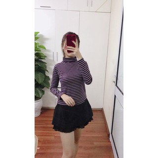Áo thun gân cổ cao 3 phân hàng loại 1 (Kèm hình thật)