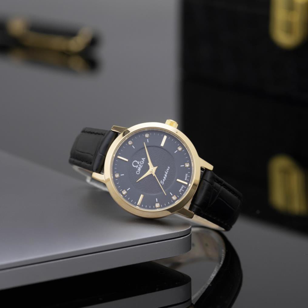 Đồng hồ nữ omega mặt tròn clasic dây da cao cấp chống nước DHN300 Vân_anh_shop