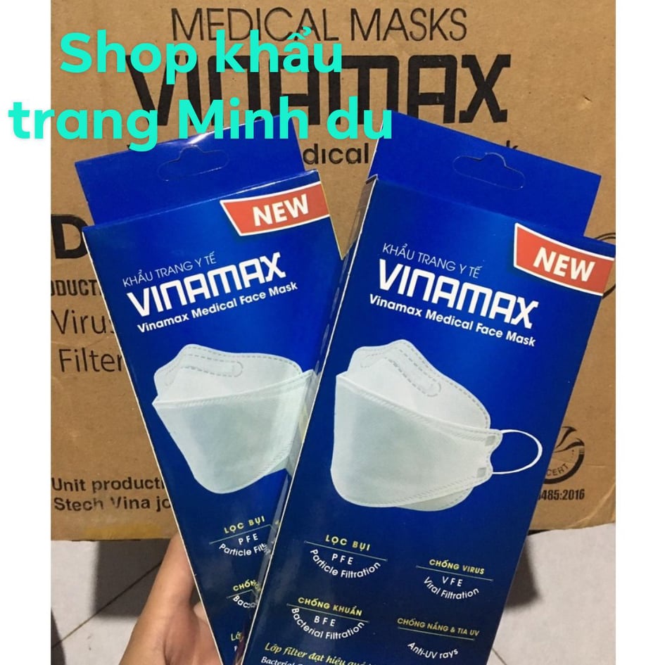 Mẫu Mới-Hộp 10 cái khẩu trang kf94 VINAMAX 4d Hàng Quốc